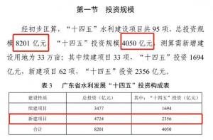 从十三五期间的1863亿元投资到十四五的4050亿元投资广东大兴水利的心脏在纸面上