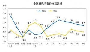 两兄弟坐收渔翁之利9月CPI同比涨幅回落