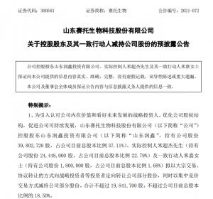 两家A股公司突遭大幅减持！最多要抛售近20%股份发生了什么？